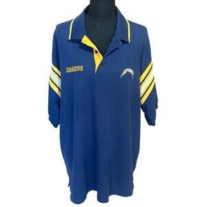 Vintage NFL San Diego Chargers Polo Shirt Blue Yellow Embroidered Logo Men’s L